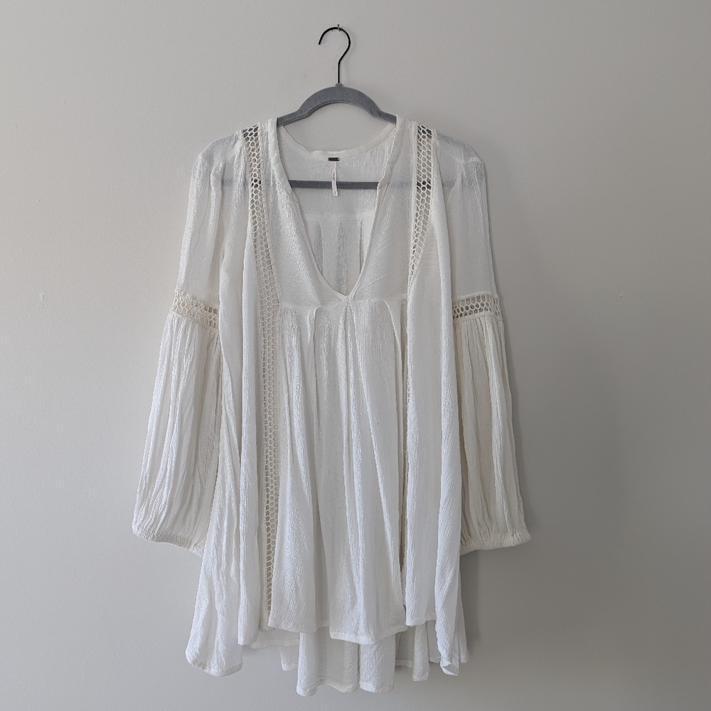 Free People Just The Two Of Us Long Sleeve Sheer Tunic